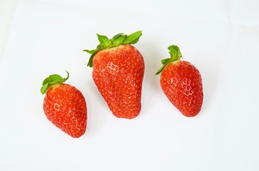 Strawberries isolated on white background