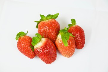 Strawberries isolated on white background