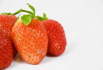Strawberries isolated on white background