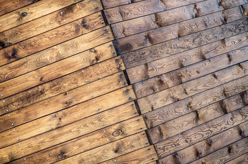 The walls of the house, lined with wood