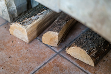 Three pieces of firewood