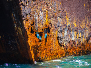A close up from the famous shipwreck of  Amorgos island