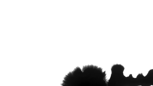 Ink drops on white Ink Bleed Bloom Black expanding