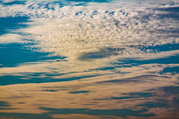 White clouds in the blue sky