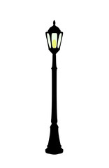 Vector illustration of cartoon black streetlight