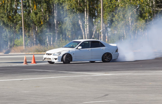 car drifting on speed track