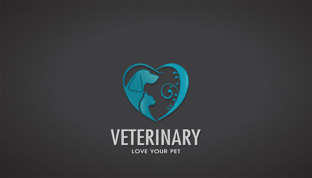 Veterinary Dog and Cat Logo. Vector Design