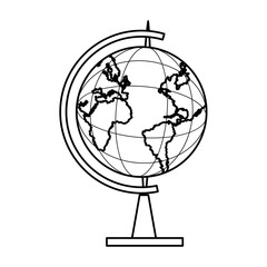 Earth globe map vector illustration graphic design