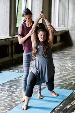 Private yoga session for disabled