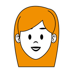 Young woman face cartoon vector illustration graphic design