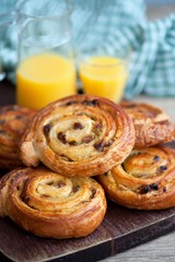 Danish pastry with raisins 