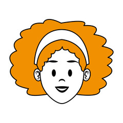 Young woman face cartoon vector illustration graphic design