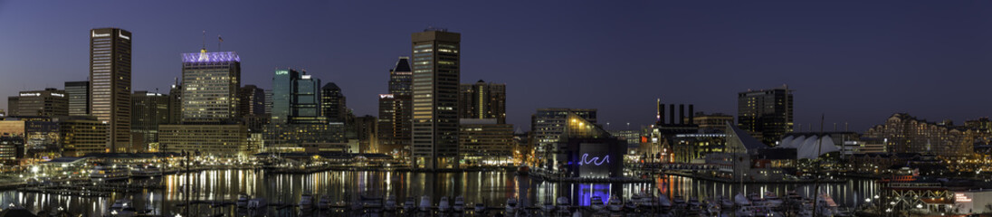 Baltimore Skyline panorama - obrazy, fototapety, plakaty