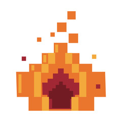 Obraz premium Pixelated fire flamme vector illustration graphic design
