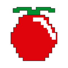 Pixelated tomato isolated vector illustration graphic design