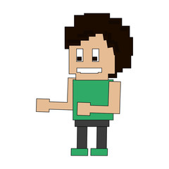 Pixelated man character vector illustration graphic design