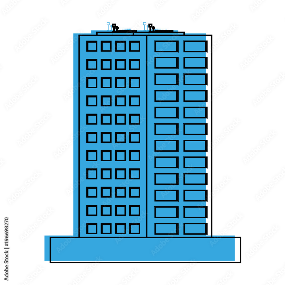 Sticker Pixelated building isolated vector illustration graphic design