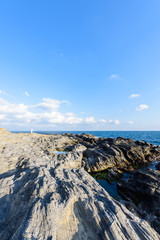 城ヶ島の岩場　Rugged coast