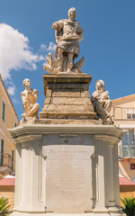 Statue dedicated to King Vittorio Emanuele third erected in Carloforte in Sardinia.