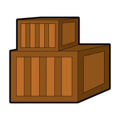 Pixelated wooden boxes vector illustration graphic design