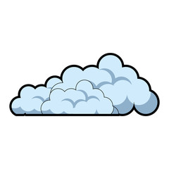 Pixelated clouds isolated vector illustration graphic design