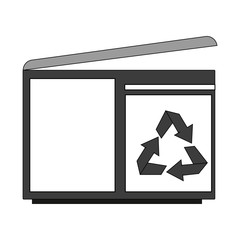 Pixelated trash container vector illustration graphic design