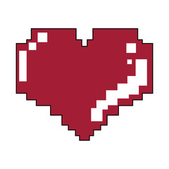 Pixelated heart symbol vector illustration graphic design