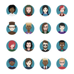 Collection of various men avatars