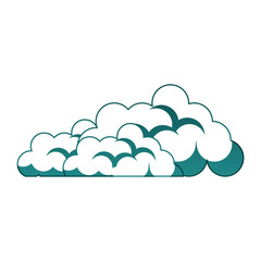 Pixelated clouds isolated vector illustration graphic design