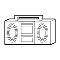 Pixelated radio stereo vector illustration graphic design