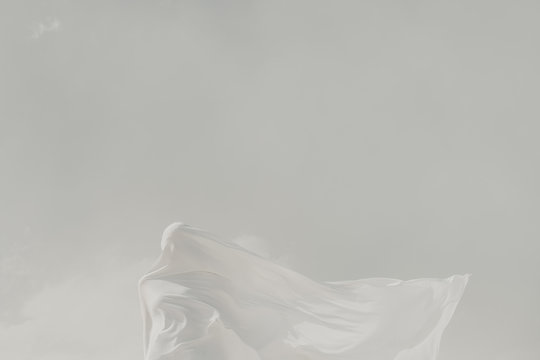 White on white concept portrait of a disguised silhouette human face
