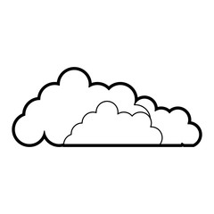 Pixelated clouds isolated vector illustration graphic design