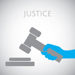 Justice hammer and gavel icon logo vector graphic design