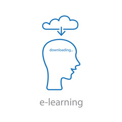 E-learning and online education icon logo concept vector graphic design.