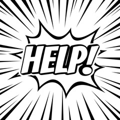 Cartoon comic graphic design for HELP