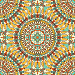 Hand drawn ornamental seamless pattern. Vector Illustration