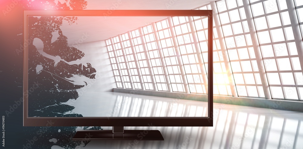 Poster composite image of close-up of blank computer monitor