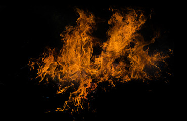 Obraz na płótnie Canvas fire flame on black background.