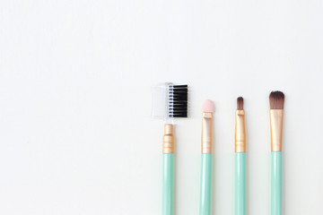 makeup brush on white background