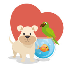 Obraz na płótnie Canvas cute mascots pet shop icons