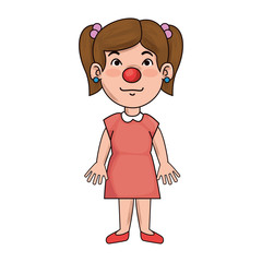little girl with clown nose