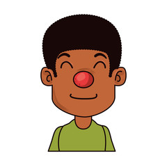 man with clown nose