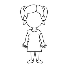 happy little girl character