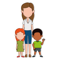 mom with son and daughter avatar characters