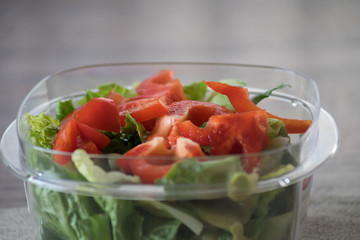 Healthy Tasty Salad With Bell Peppers  packed for work