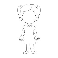 happy little girl character