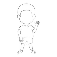 happy little boy character