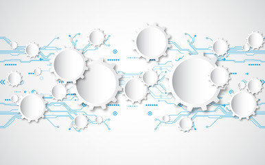 Abstract technological background concept with various technology elements. illustration Vector