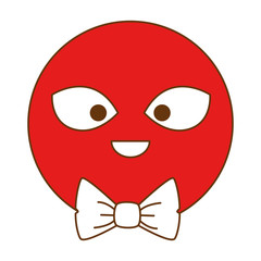 Fototapeta premium emoticon face with elegant bowntie kawaii character