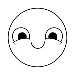 Obraz premium emoticon circular face kawaii character